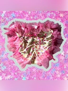 Handmade Y2K 2000s ruffle panties NWOT underwear OS S M Victoria’s Secret pink